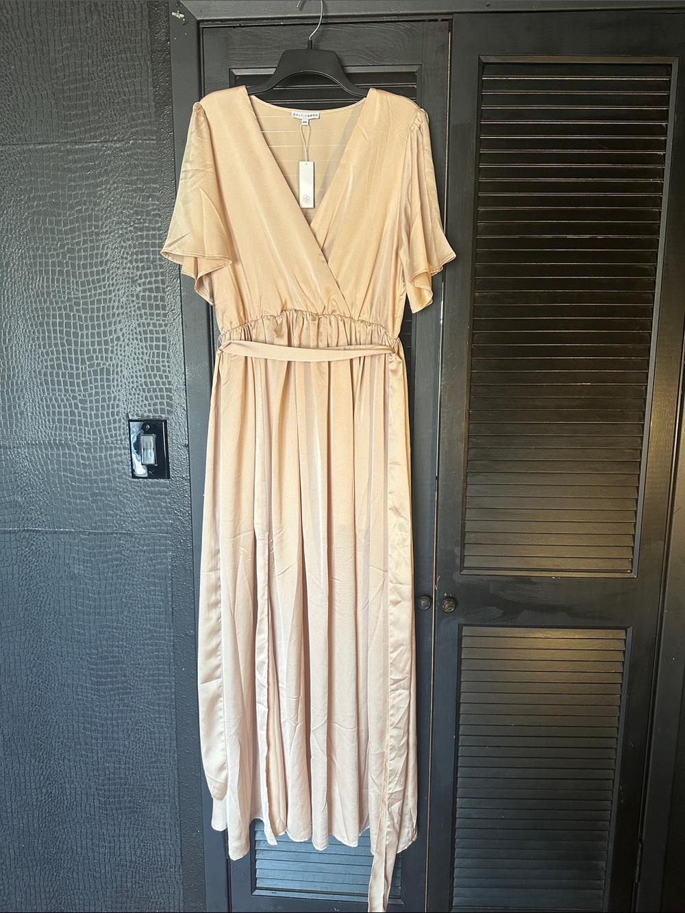 Baltic Born Blush Wrap Maxi Dress with Flutter Sleeves